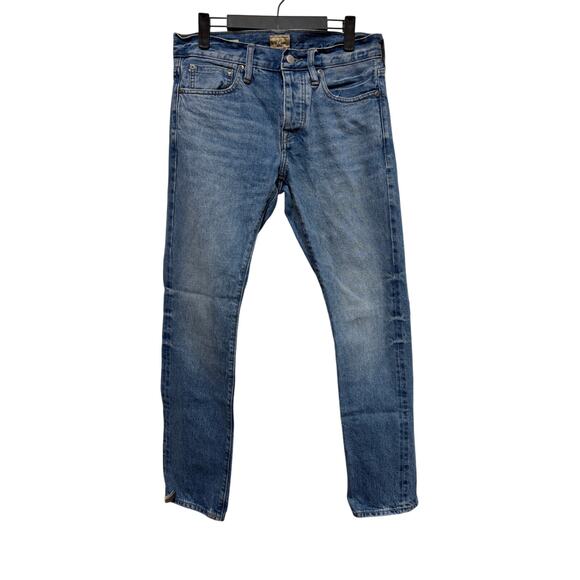 J Crew Jeans Mens 29x30 Blue Japanese Kaihara Denim 484 Distressed Med Wash
